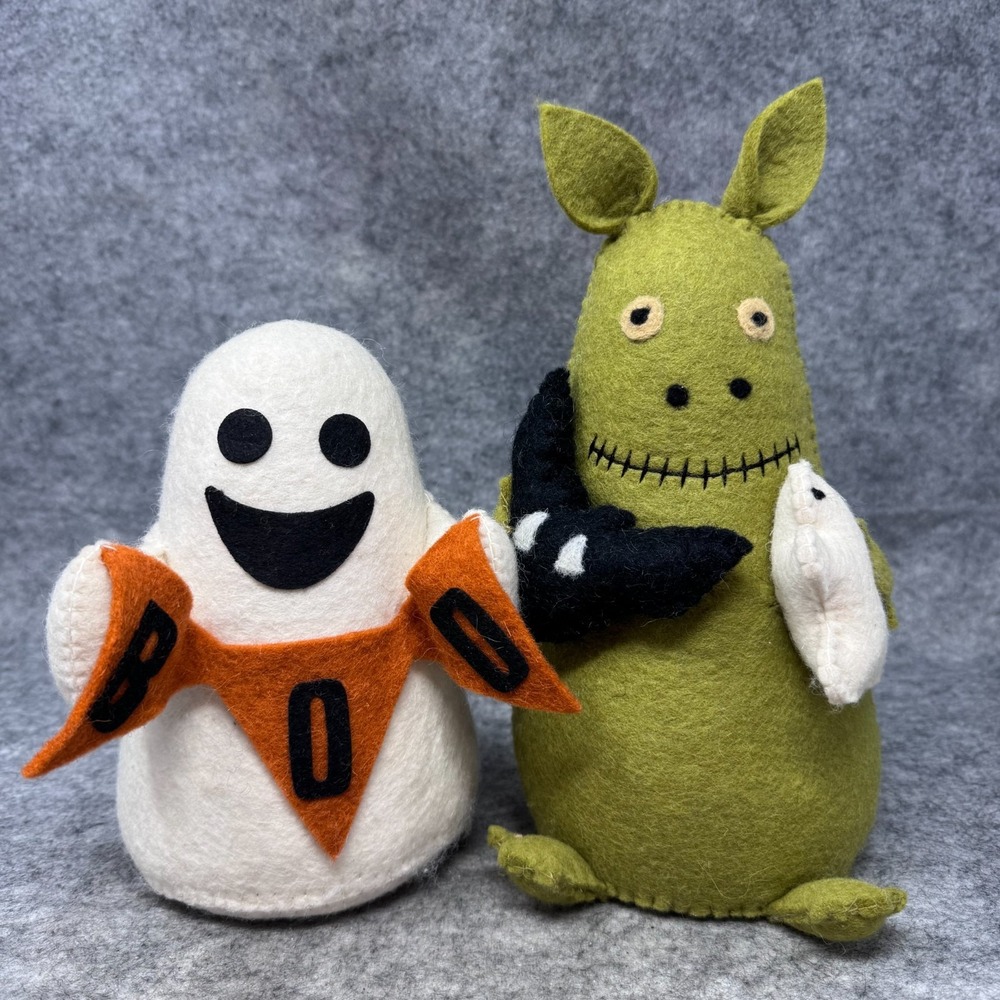 Halloween Felt Ghost Boo Banner Weighted Novogratz Halloween Green Monster Set